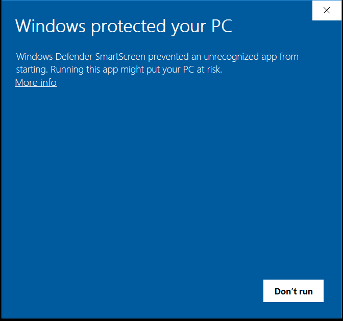 Windows warning